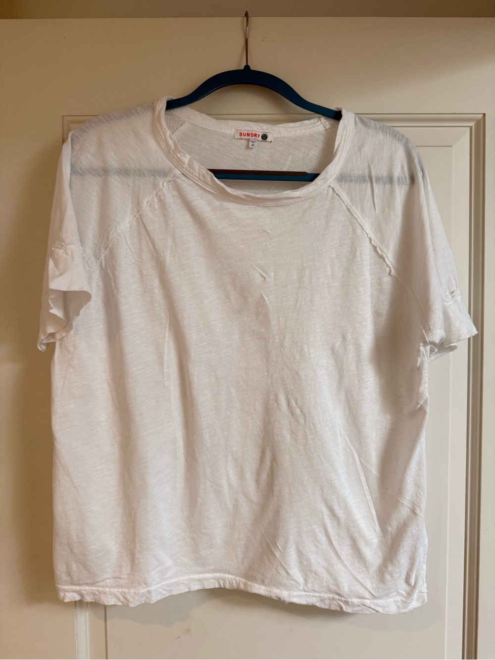 Sundry White Crewneck Slub Tee